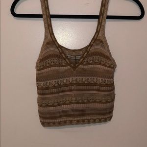 Alice and Olivia XS gold knit tank